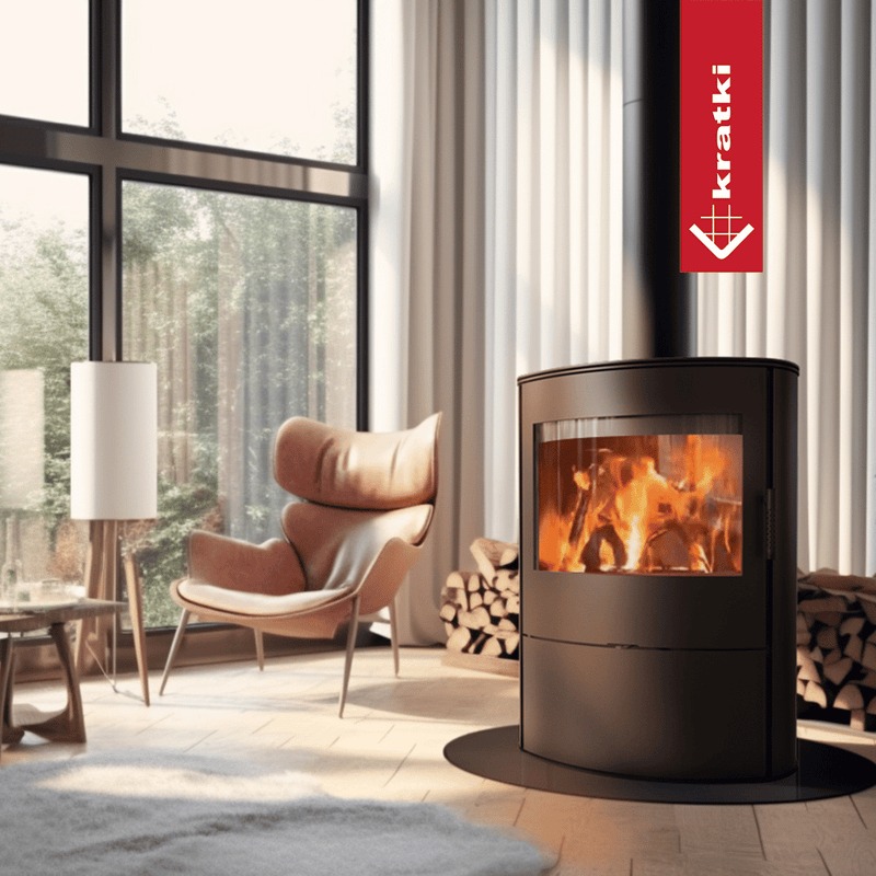 Kaminofen aus Stahl KRATKI ROLLO/2 8 kW Ø 150