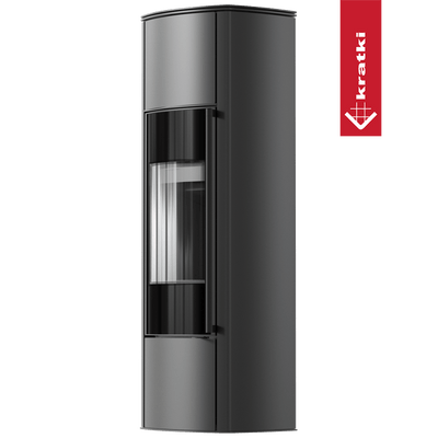 Freistehender Stahlofen KRATKI AB KRATKI ENYO R Hoch 5,5 kW Ø 100/150 schwarz Verkleidung