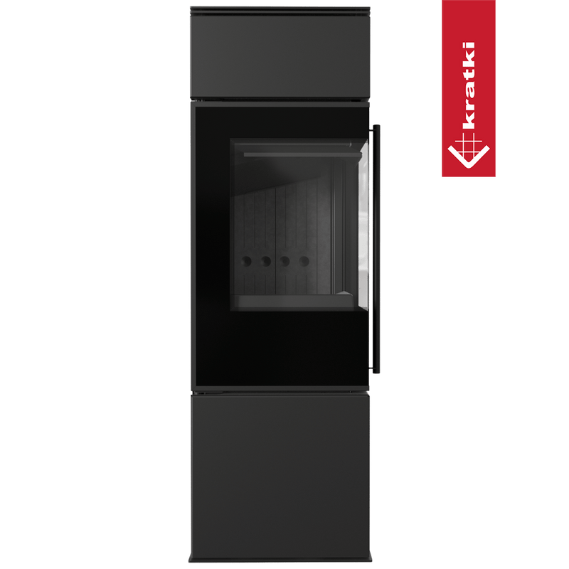 Kaminofen aus Stahl KRATKI REN/S links Ø 150 7 kW schwarz Verkleidung