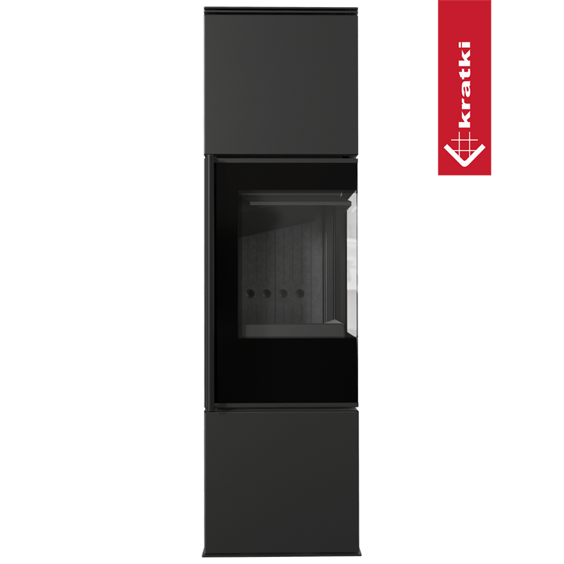 Kaminofen aus Stahl KRATKI REN/M rechts Ø 150 7 kW schwarz Verkleidung