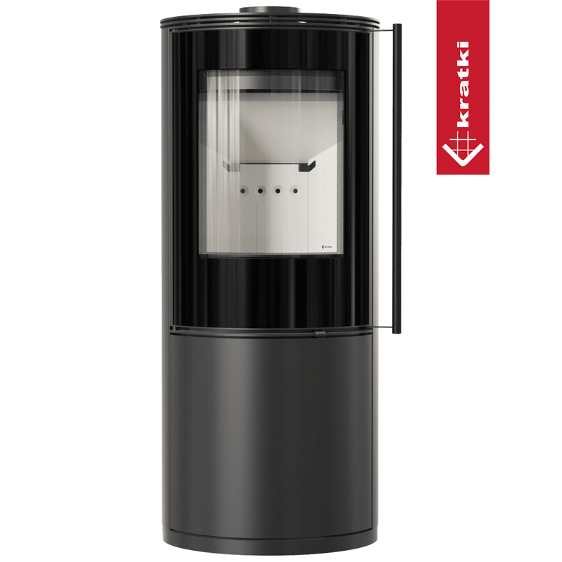 Kaminofen aus Stahl KRATKI SVEN Ø 150 7 kW mit Türfeder