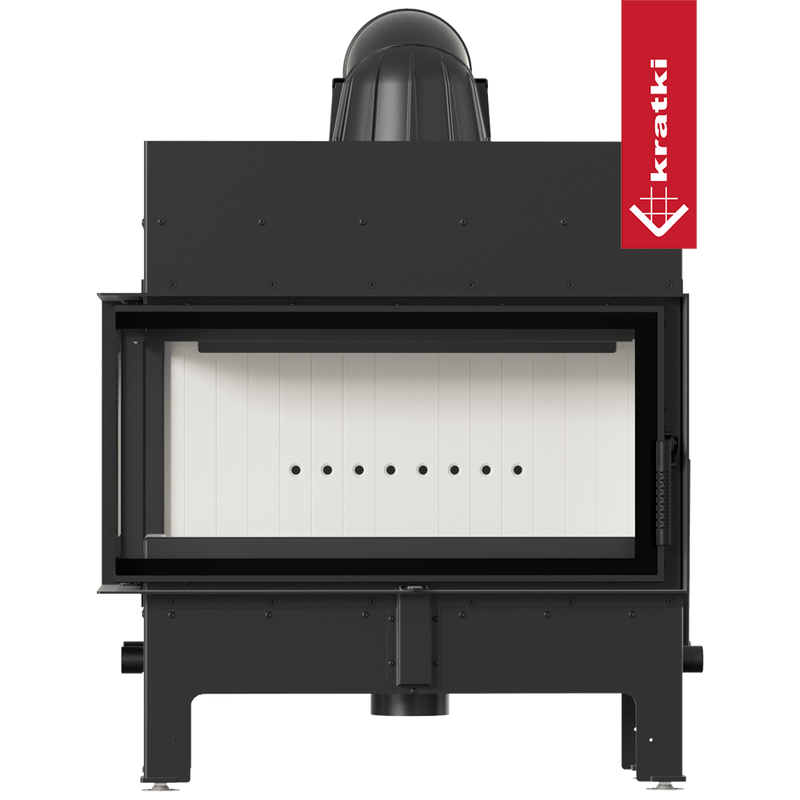 Kamineinsatz aus Stahl KRATKI FLOKI L links 12 kW Ø 200