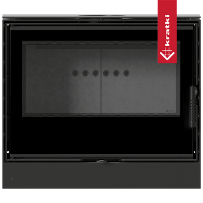 Kaminofen aus Stahl KRATKI KARI 80 Ø 180 12 kW schwarz Verkleidung mit Türfeder