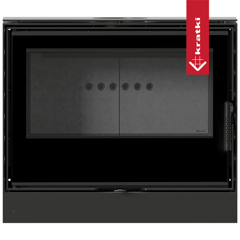 Kaminofen aus Stahl KRATKI KARI 80 Ø 180 12 kW schwarz Verkleidung mit Türfeder