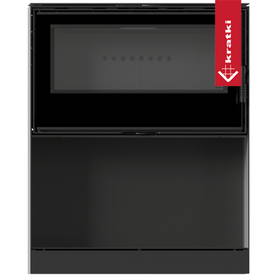 Kaminofen aus Stahl KRATKI KARI 95 Ø 180 14 kW Platz für Holz schwarz  mit Türfeder