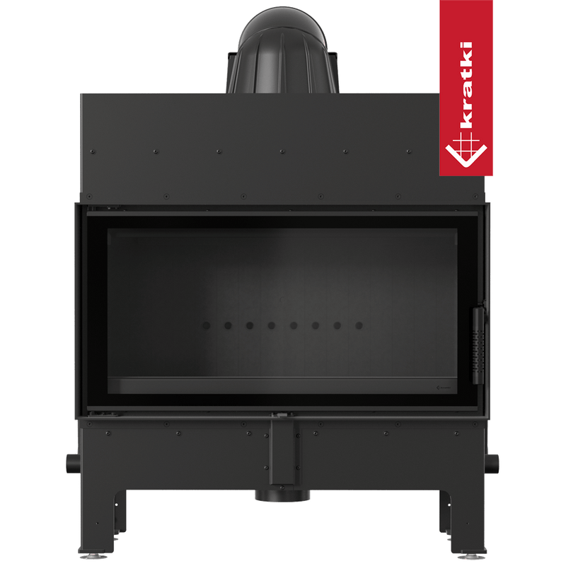 Kamineinsatz aus Stahl KRATKI FLOKI L 12 kW Ø 200 schwarz Verkleidung