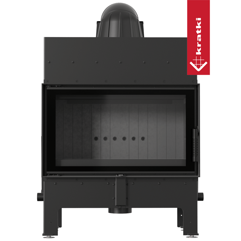 Kamineinsatz aus Stahl KRATKI FLOKI M 10 kW Ø 200 schwarz Verkleidung