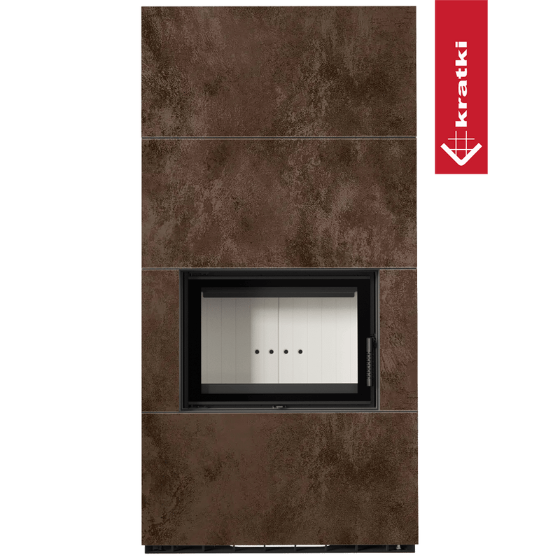 Kaminbausatz KRATKI FLOKI BOX 8 kW Ø 160 Quarzsinter OXIDE MORO mit Türfeder