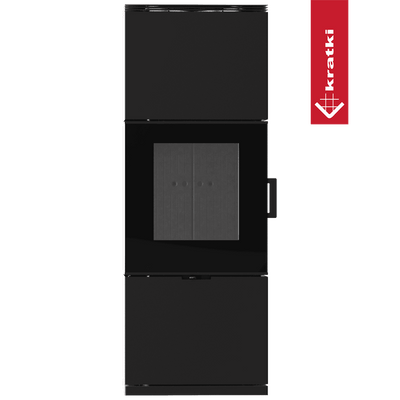 Kaminofen aus Stahl KRATKI INGA 8 kW Ø 150 schwarz Thermotec mit Türverschluss