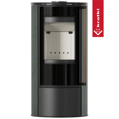 Ofen KRATKI ERIK Ø150 5,5kW SERPENTINO Stahl Verschluss Griff Jatoba