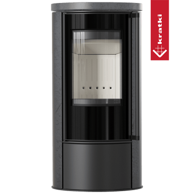 KRATKI ERIK Ø150 5,5 kW Keramikofen GRAFITE SATIN mit Keramikdeckel