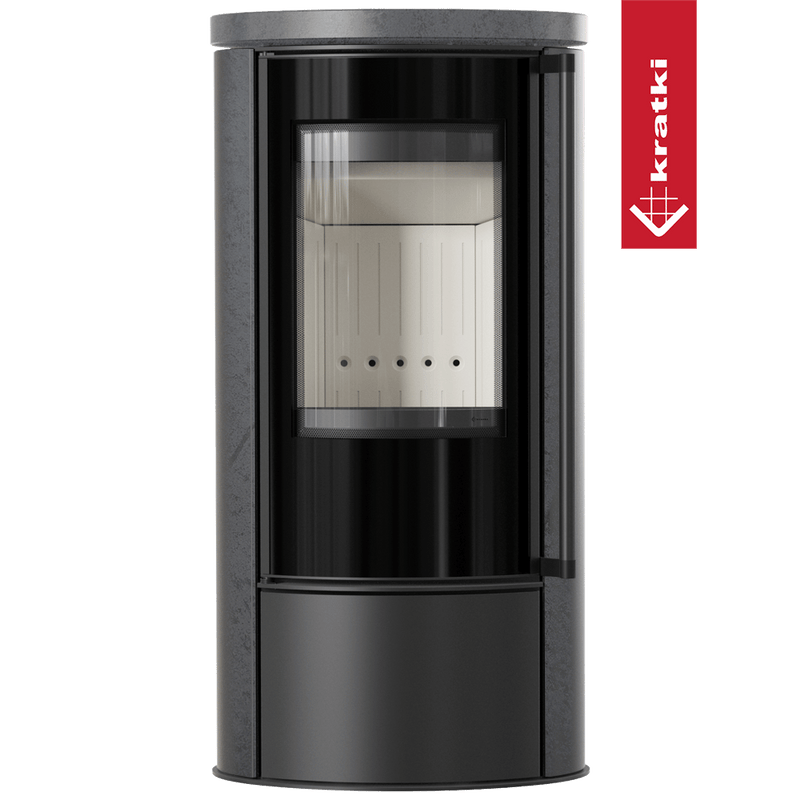 KRATKI ERIK Ø150 5,5 kW Keramikofen GRAFITE SATIN Deckel Softclose
