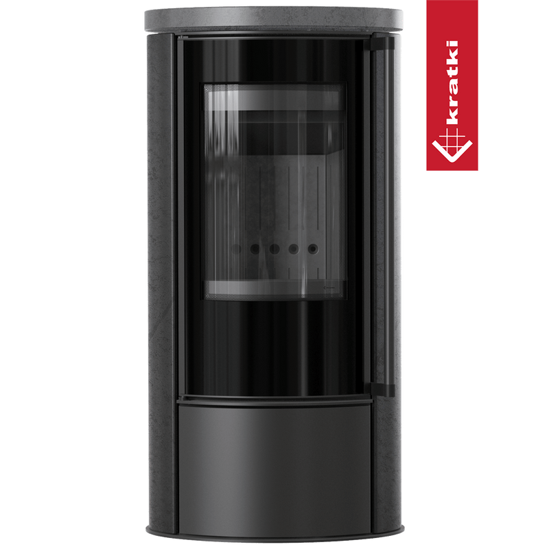 KRATKI ERIK Ø150 5,5 kW Keramikofen GRAFITE SATIN Deckel Softclose Thermotec