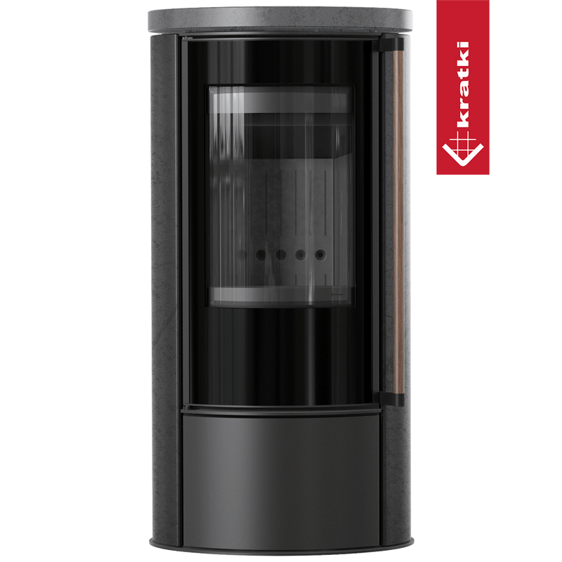 KRATKI ERIK Ø150 5,5 kW Keramikofen GRAFITE SATIN Deckel Griff Softclose