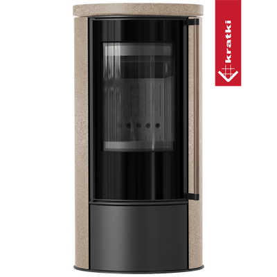 KRATKI ERIK Ø150 5,5 kW Keramikofen GOLD SATIN Griff Jatoba Türsystem