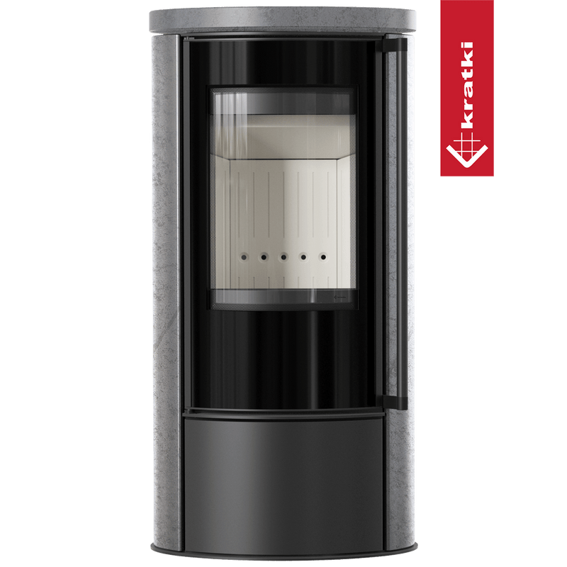 KRATKI ERIK Ø150 5,5 kW Keramikofen GREY SATIN mit Deckel und Softclose