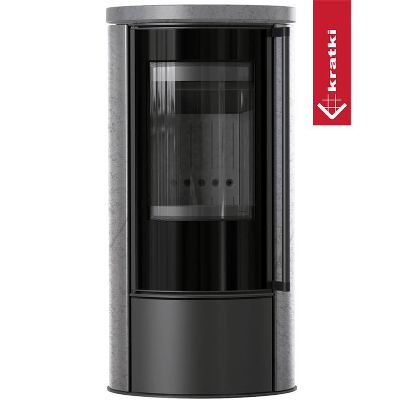 KRATKI ERIK Ø150 5,5 kW Keramikofen GREY SATIN Deckel Softclose Thermotec