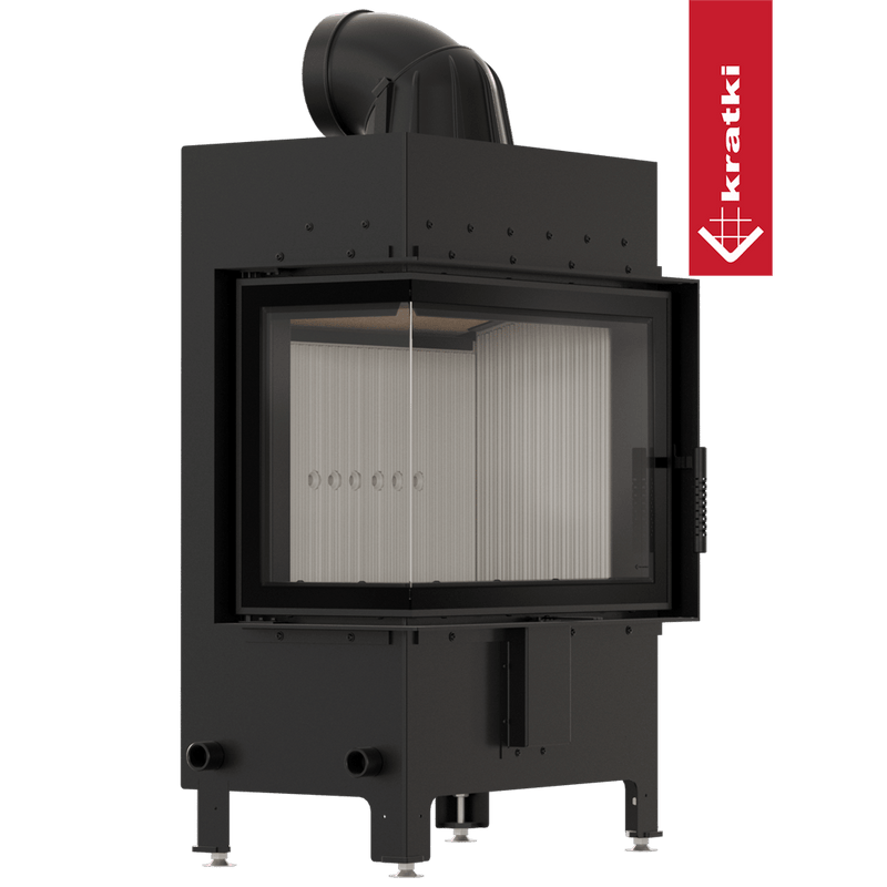 Kamineinsatz aus Stahl KRATKI LUCY links 12 kW Ø 200 mit Türfeder