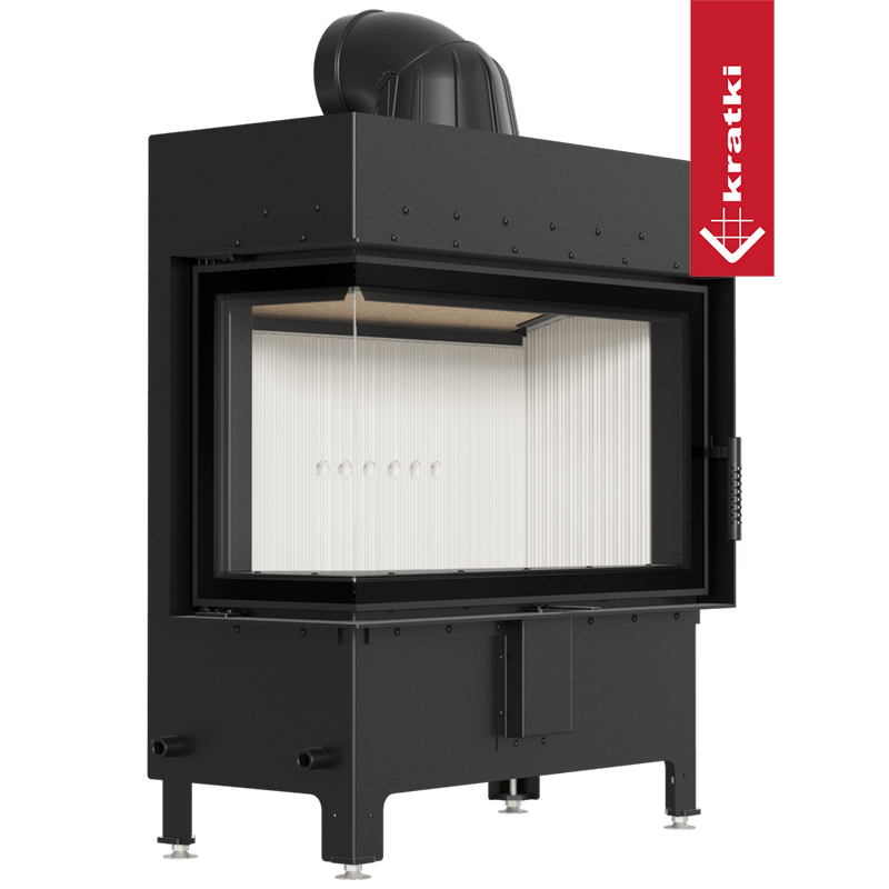 Kamineinsatz aus Stahl KRATKI LUCY links 14 kW Ø 200