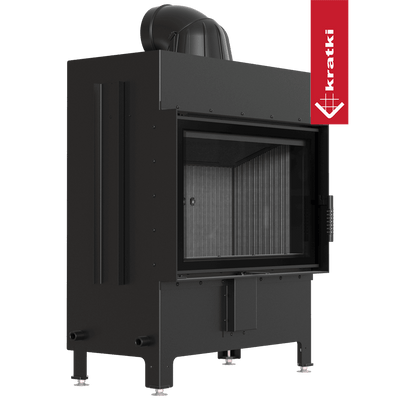 Kamineinsatz aus Stahl KRATKI LUCY 14 kW Ø 200 schwarz Verkleidung