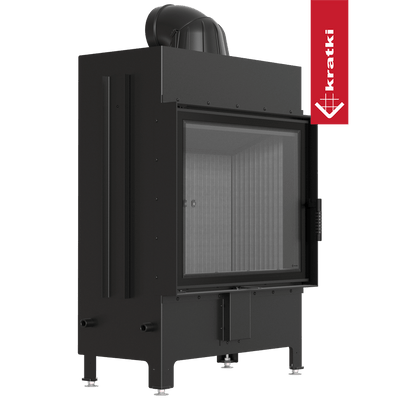 Kamineinsatz aus Stahl KRATKI LUCY 15 kW Ø 200 schwarz Verkleidung
