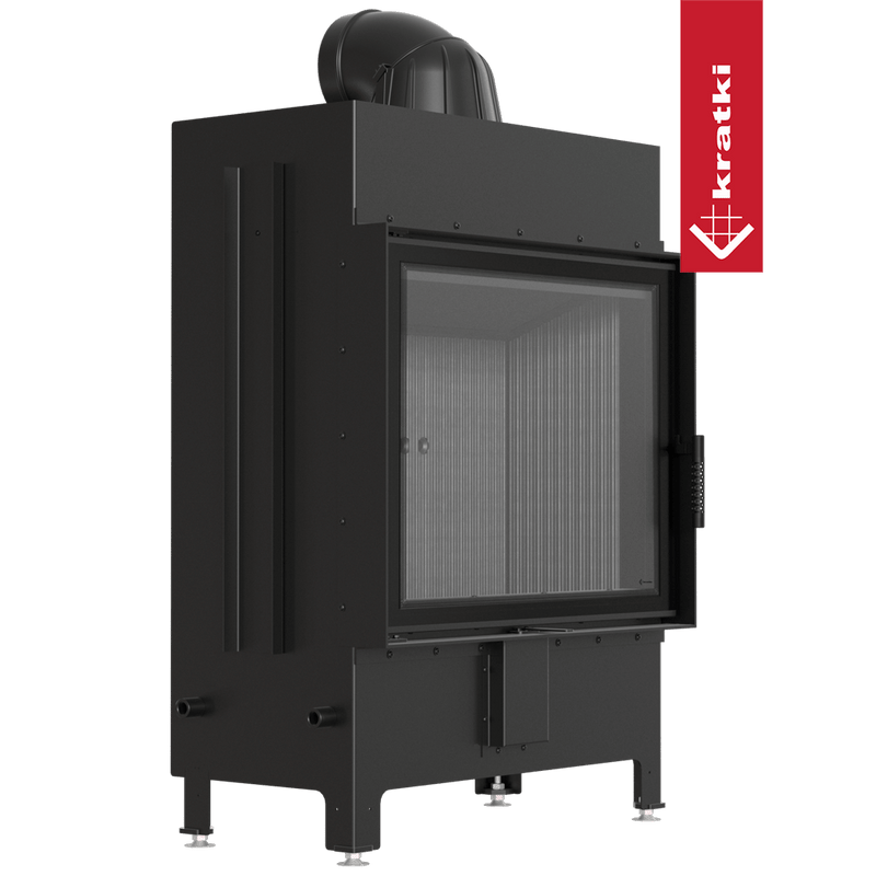Kamineinsatz aus Stahl KRATKI LUCY 15 kW Ø 200 schwarz Verkleidung