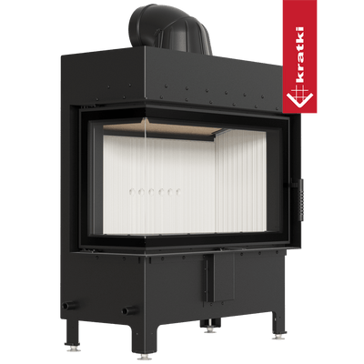 Kamineinsatz aus Stahl KRATKI LUCY links 14 kW Ø 200 mit Türfeder