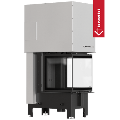 Kamineinsatz KRATKI REGNOR 500/500 7 kW Ø 200 3 seiten glas, schwarz mit Türfeder