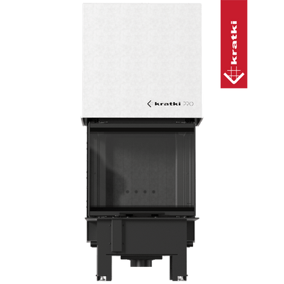 Kamineinsatz KRATKI REGNOR 600/400 7 kW Ø 200 3 seiten glas schwarz  mit Türfeder