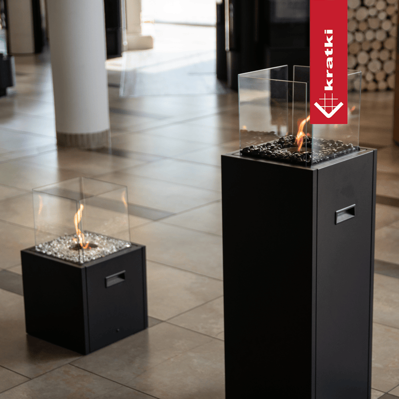 Bioethanol Kamin Freistehend TOWER schwarz