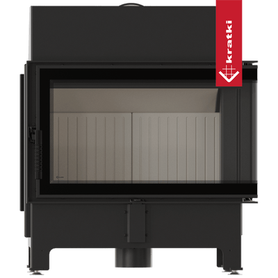 Kamineinsatz KRATKI ZIBI ECO 9,9 kW Ø 180 Eck rechts, selbstschließende Tür
