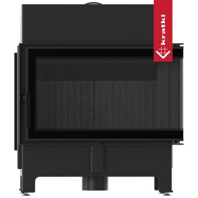 Kamineinsatz KRATKI ZIBI ECO 9,9 kW Ø 180 Eck rechts, schwarze Verkleidung