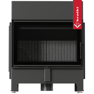Kamin KRATKI ZIBI ECO 9,9 kW Ø 180 mit Schließmechanismus und schwarzer Verkleidung