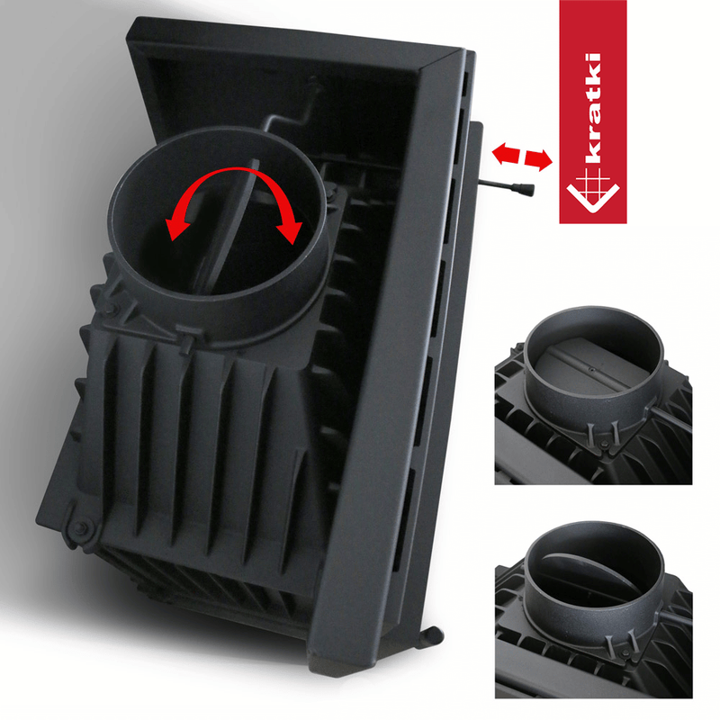 Kamineinsatz Gusseisen KRATKI ZUZIA ECO DECO links 12 kW Ø 200