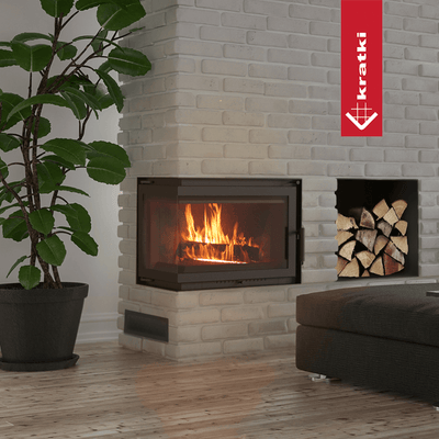 Kamineinsatz Gusseisen KRATKI SIMPLE links 8 kW Ø 200