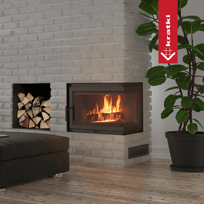 Kamineinsatz Gusseisen KRATKI SIMPLE rechts 8 kW Ø 200