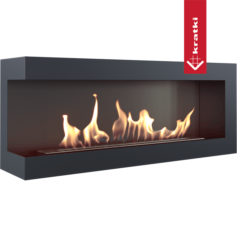 Wandkamin Bioethanol Eckkaminl DELTA links 120 cm TÜV