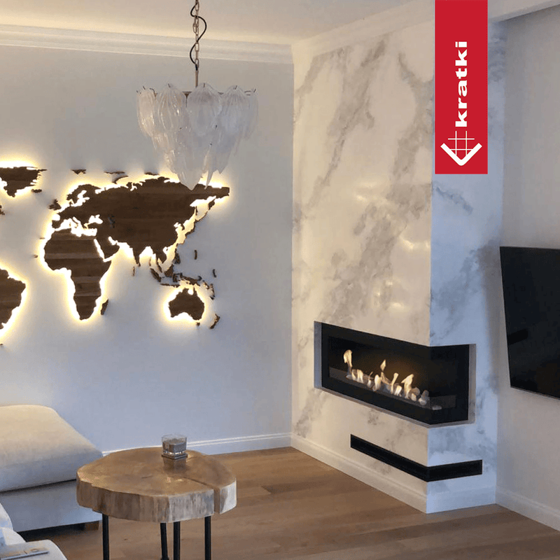 Wandkamin Bioethanol Eckkaminl DELTA rechts 120 cm TÜV