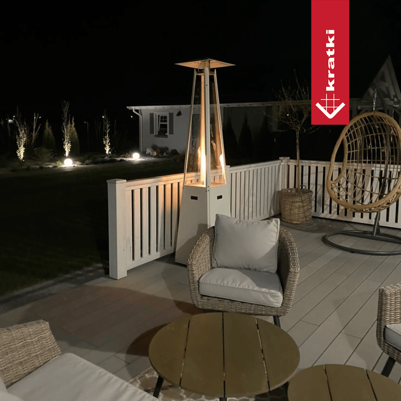 Gasheizstrahler Umbrella Stahl weiß 12kW Set