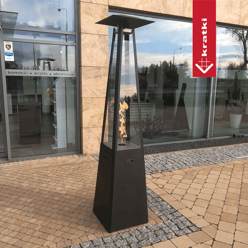 Gasheizstrahler Umbrella Stahl schwarz 12kW Set