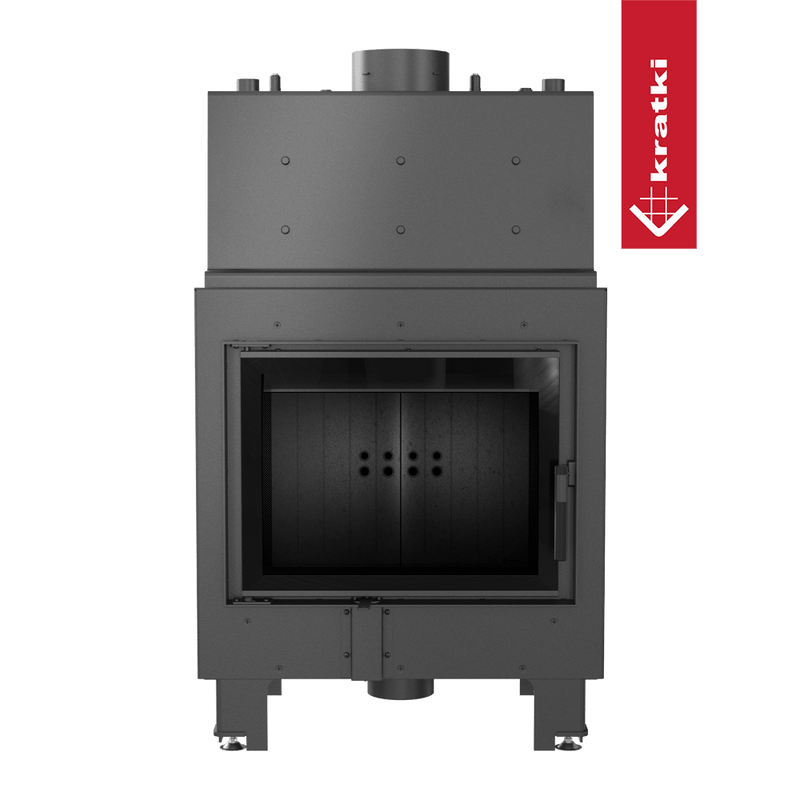 Wasserführender Kamineinsatz KRATKI MBM 12 kW Ø 180 schwarz Verkleidung