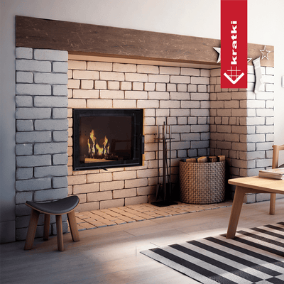 Wasserführender Kamineinsatz KRATKI MBZ 13 kW Ø 200 Schwarze Thermotec-Auskleidung
