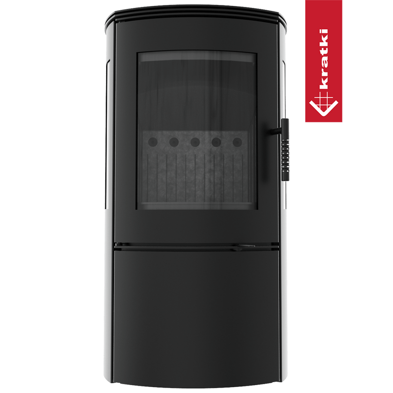 Kaminofen aus Stahl KRATKI FALCON VIEW Ø 150 10 kW schwarz Verkleidung