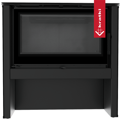 Kaminofen aus Stahl KRATKI JUNO 12 kW Ø 160 schwarzes Paneel schwarz Verkleidung