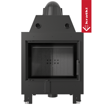 Kamineinsatz aus Stahl KRATKI MBM 10 kW Ø 200 schwarz Verkleidung