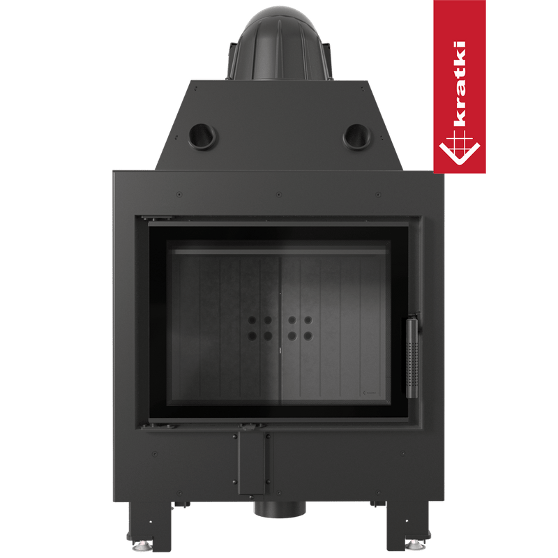 Kamineinsatz aus Stahl KRATKI MBM 10 kW Ø 200 schwarz Verkleidung