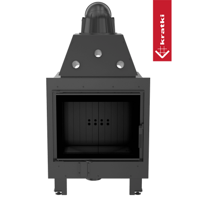 Kamineinsatz aus Stahl KRATKI MBZ 13 kW Ø 200 schwarz Verkleidung