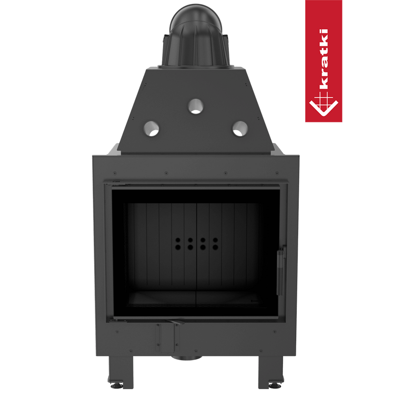 Kamineinsatz aus Stahl KRATKI MBZ 13 kW Ø 200 schwarz Verkleidung