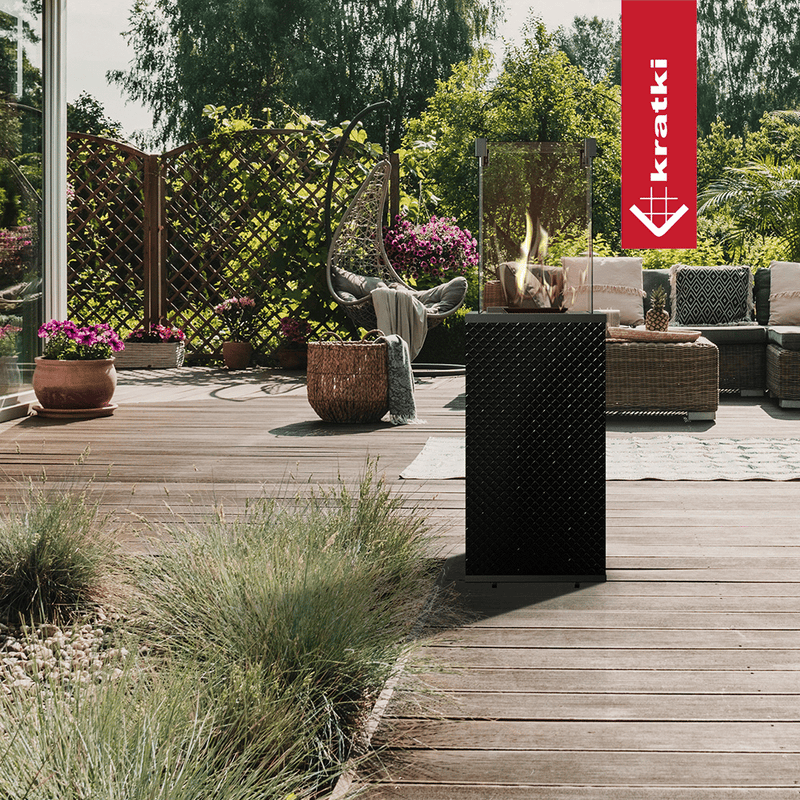 Terrassenheizer Patio Mini Glas schwarz gesteppt manuelle Steuerung 8,2kW