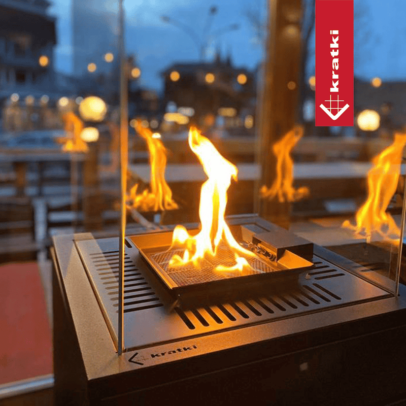 Terrassenheizer Patio Quarzsinter Calce Antracite automatische Steuerung 8,2kW